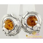 Серебряные серьги с янтарем 2301я , Gold & Silver Gold & Silver, Украина